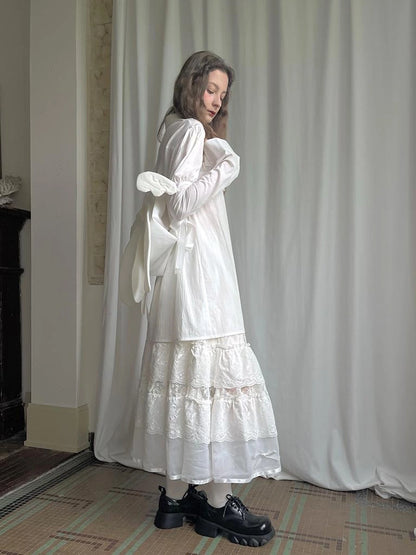 Detachable Wing Sleeve Long Cross Shirt