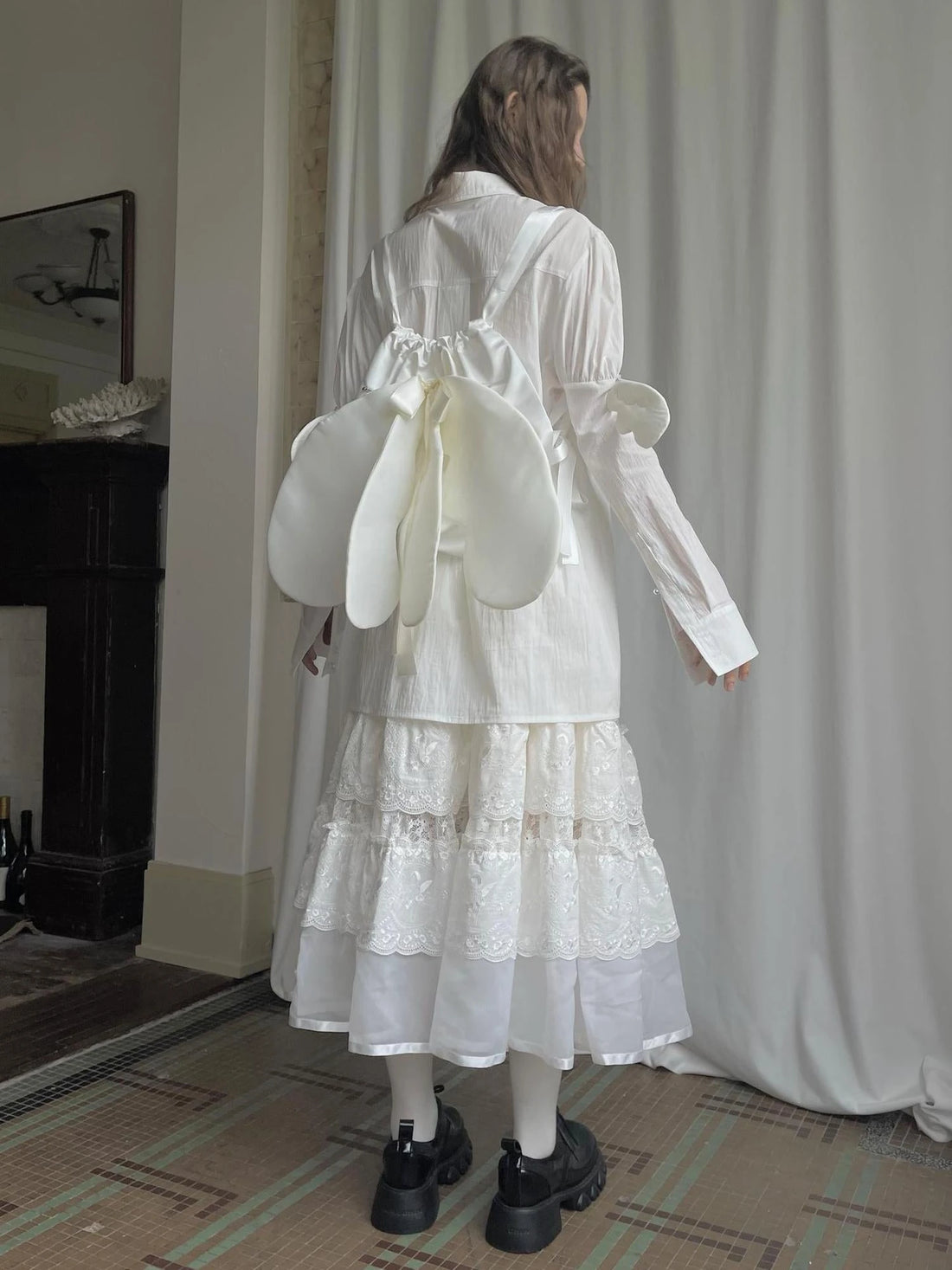 Detachable Wing Sleeve Long Cross Shirt