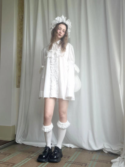 Detachable Wing Sleeve Long Cross Shirt