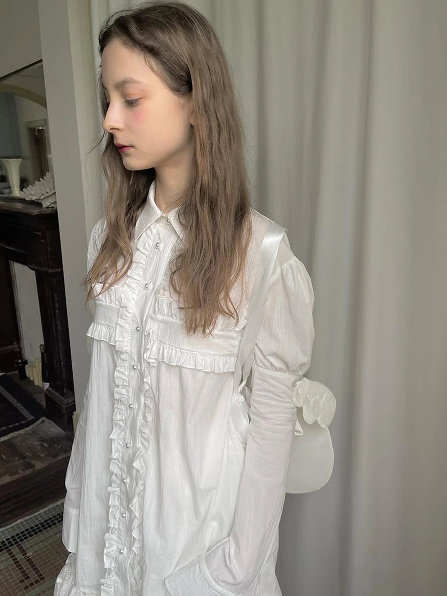 Detachable Wing Sleeve Long Cross Shirt