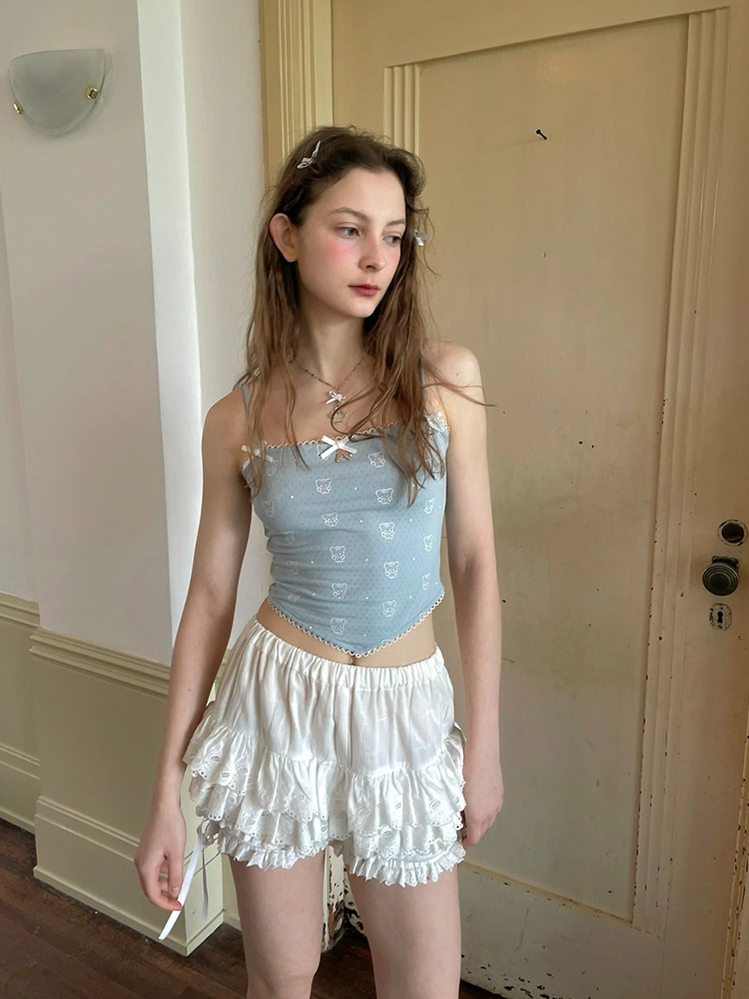 Detachable Wings Bear Print Cami Top