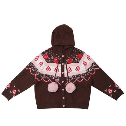 Daytoday_Fair_Isle_Strawberry_Fruit_Hooded_Knit_Women&