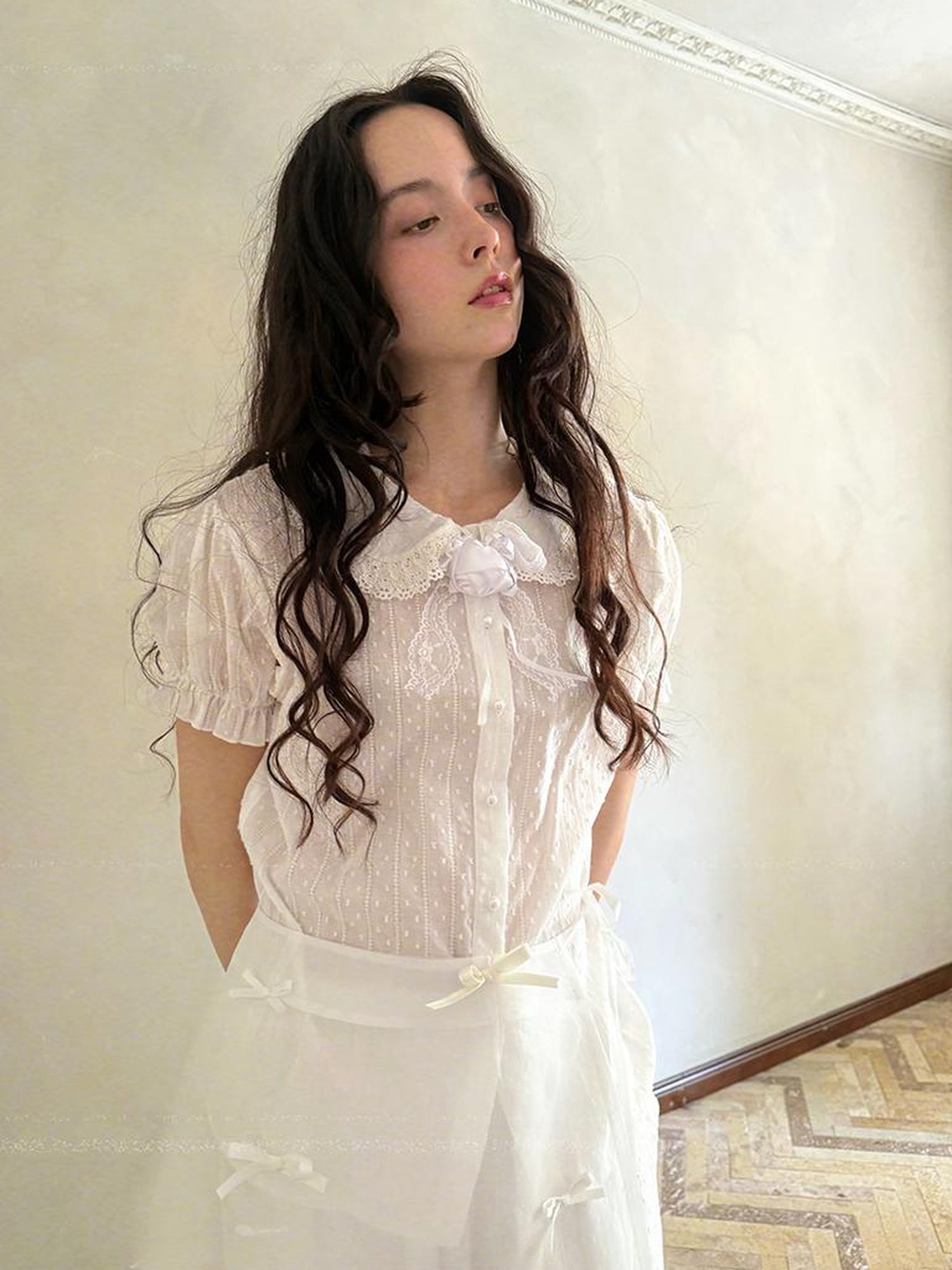 Daytoday Fairy Tale Bubble Sleeve Cotton Shirt