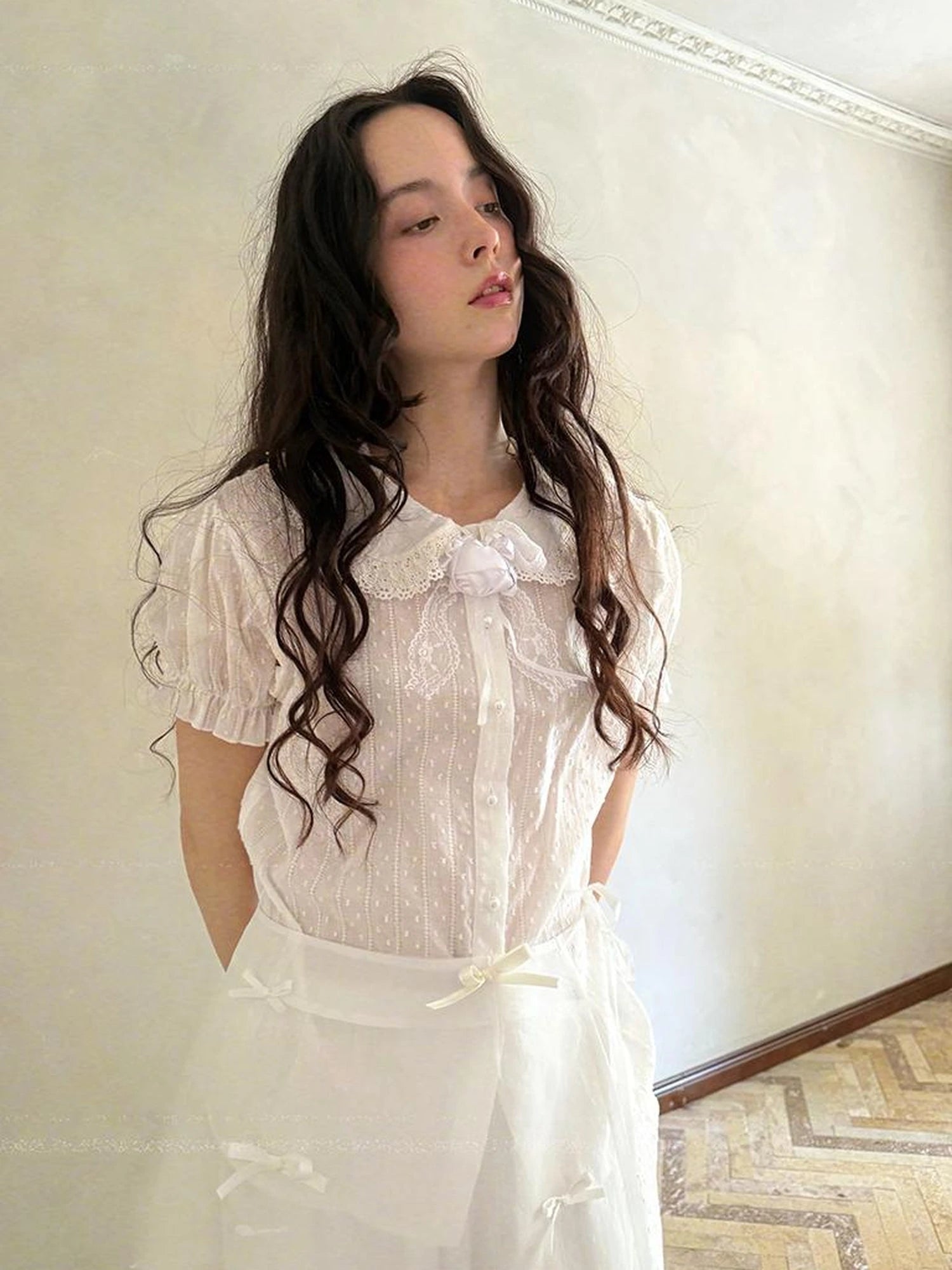 Fairy Tale Bubble Sleeve Cotton Shirt