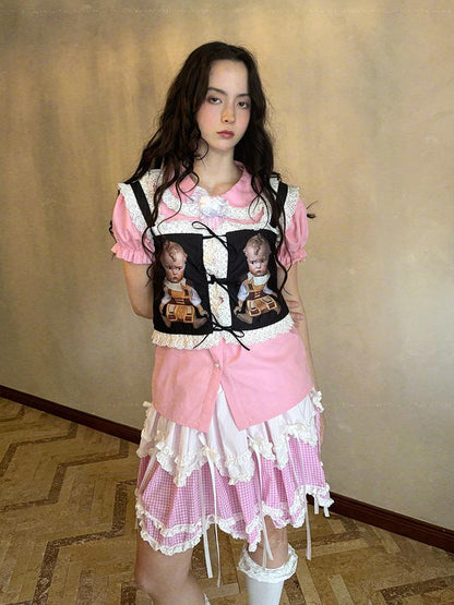 Daytoday Fairy Tale Bubble Sleeve Cotton Shirt