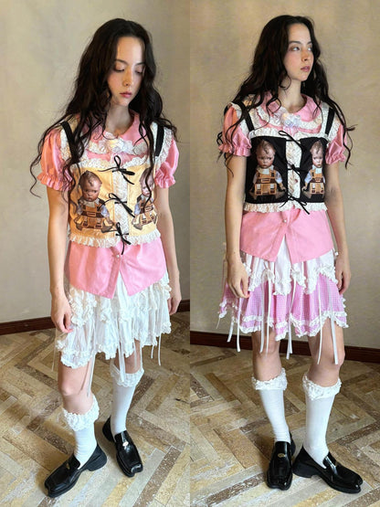 Daytoday Fairy Tale Bubble Sleeve Cotton Shirt