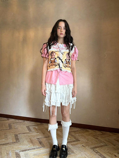 Daytoday Fairy Tale Bubble Sleeve Cotton Shirt