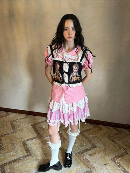 Fairy Tale Bubble Sleeve Cotton Shirt