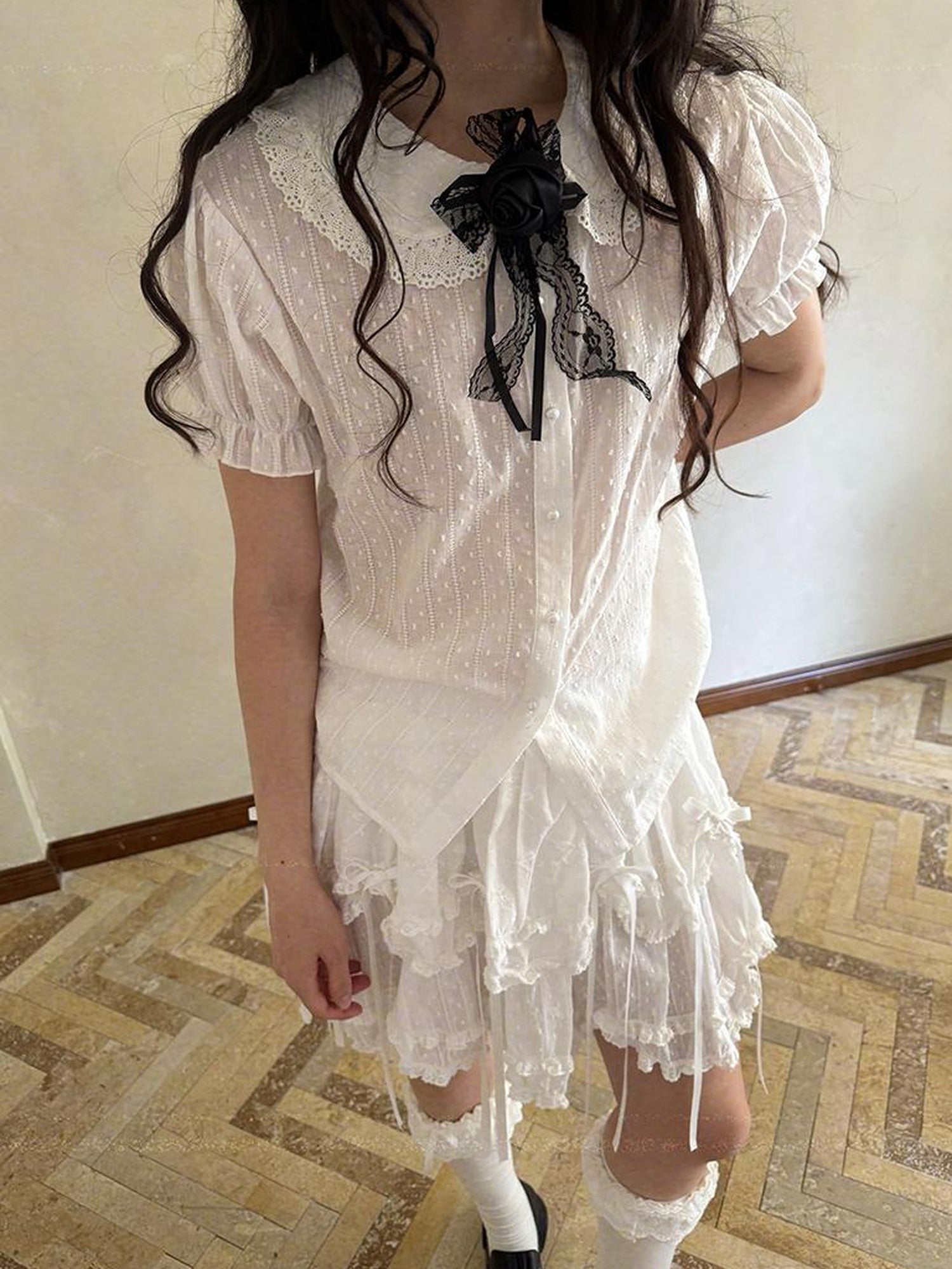 Daytoday Fairy Tale Bubble Sleeve Cotton Shirt