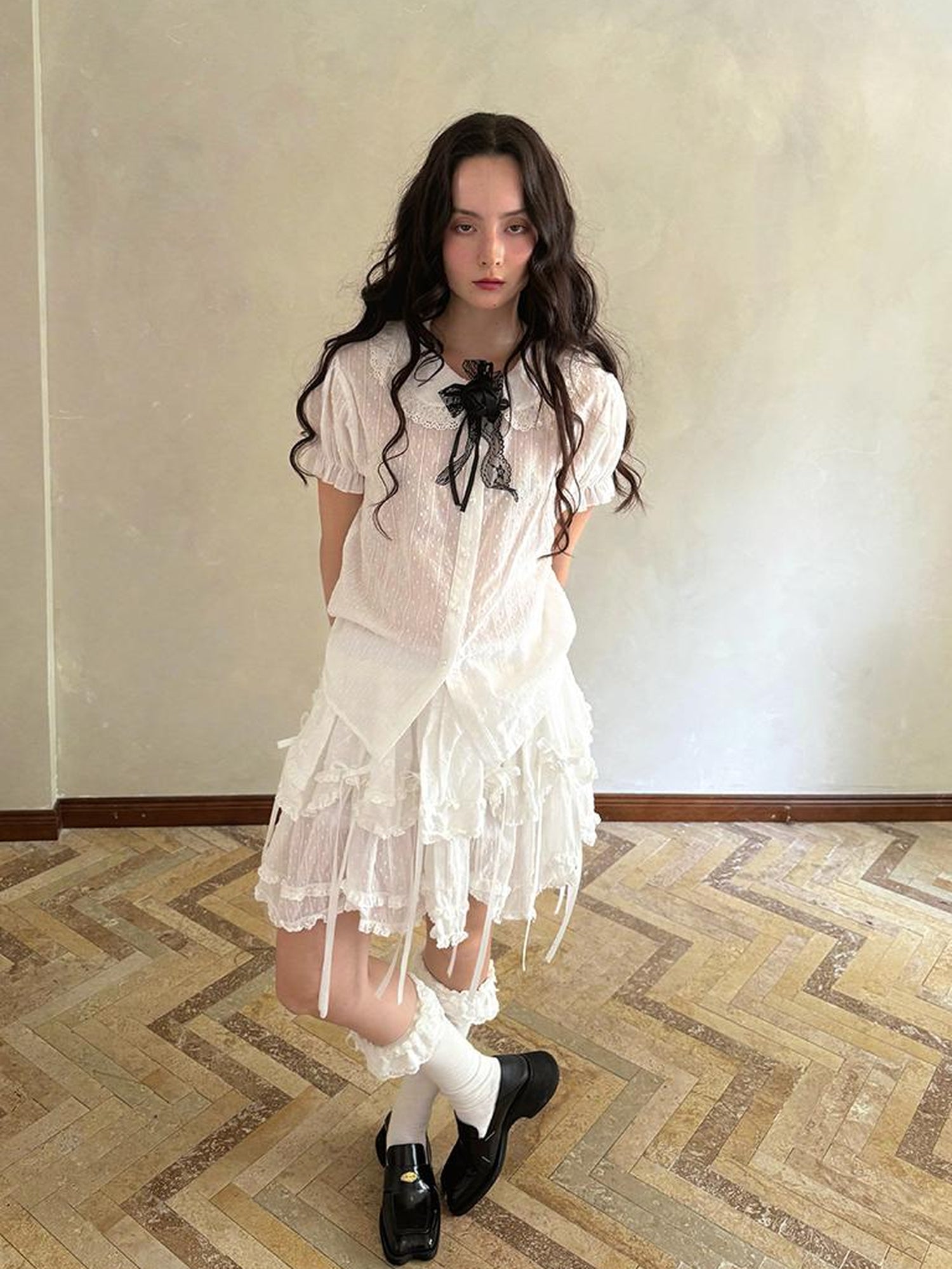 Daytoday Fairy Tale Bubble Sleeve Cotton Shirt