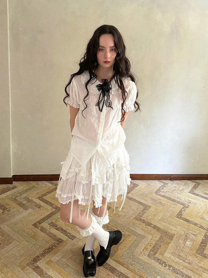 Daytoday Fairy Tale Bubble Sleeve Cotton Shirt