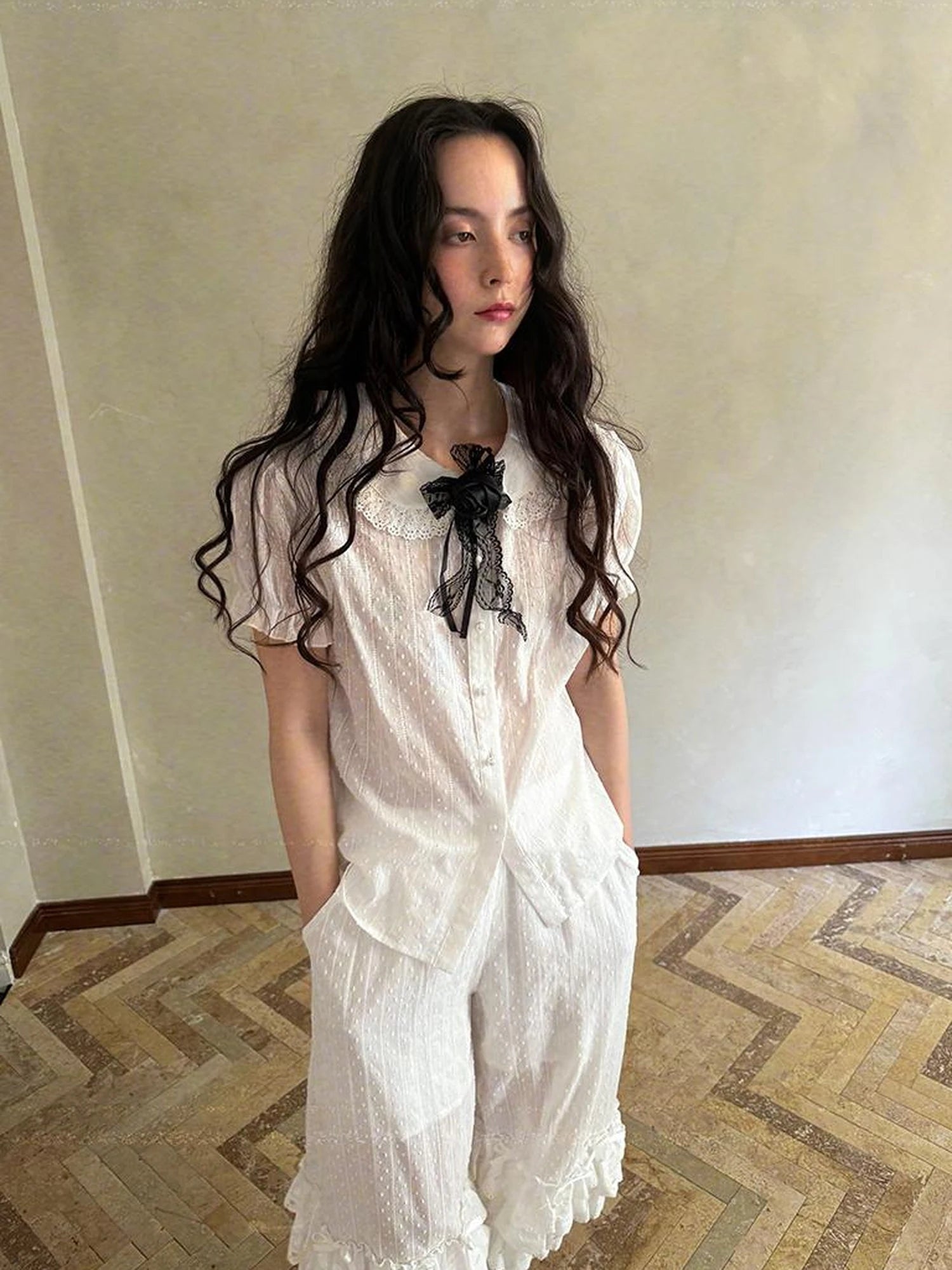 Fairy Tale Bubble Sleeve Cotton Shirt