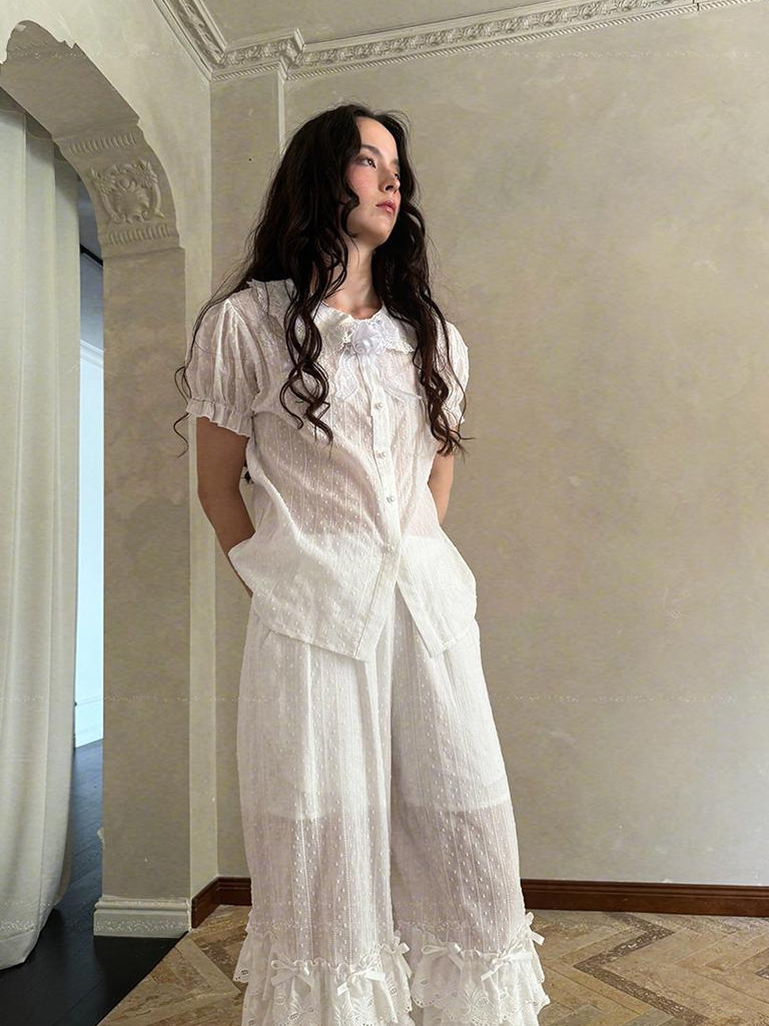 Daytoday Fairy Tale Bubble Sleeve Cotton Shirt