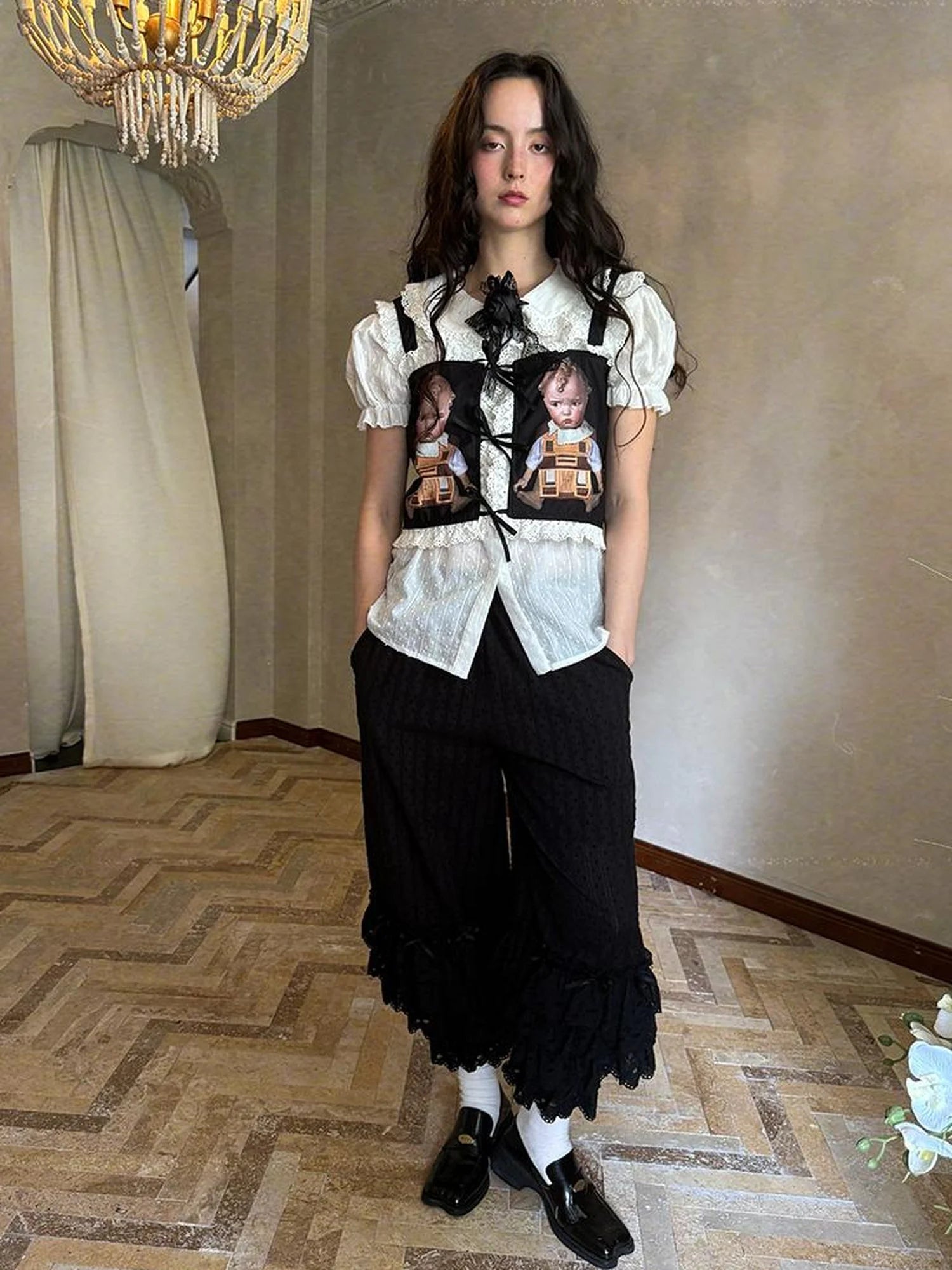 Fairy Tale Bubble Sleeve Cotton Shirt