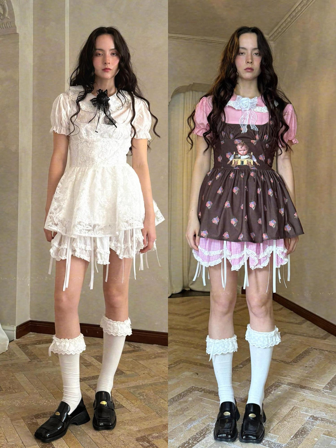 Daytoday Fairytale Print Knit Jumper Dress With Doll Illustration