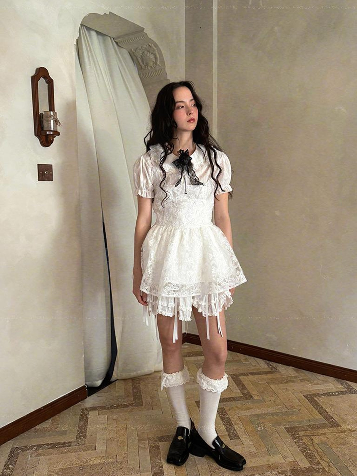 Daytoday Fairytale Print Knit Jumper Dress With Doll Illustration