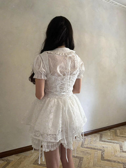Daytoday Fairytale Print Knit Jumper Dress With Doll Illustration