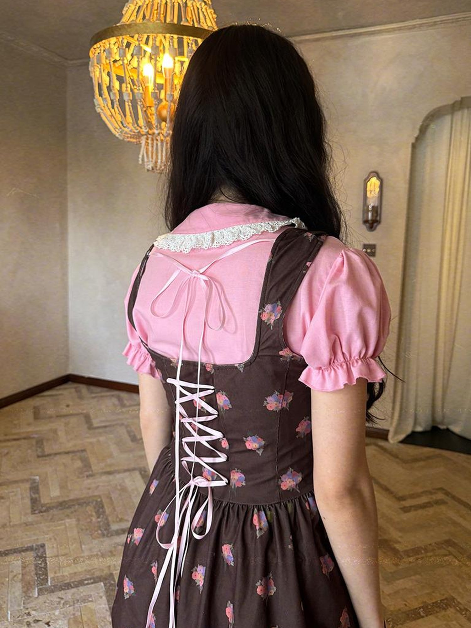 Daytoday Fairytale Print Knit Jumper Dress With Doll Illustration