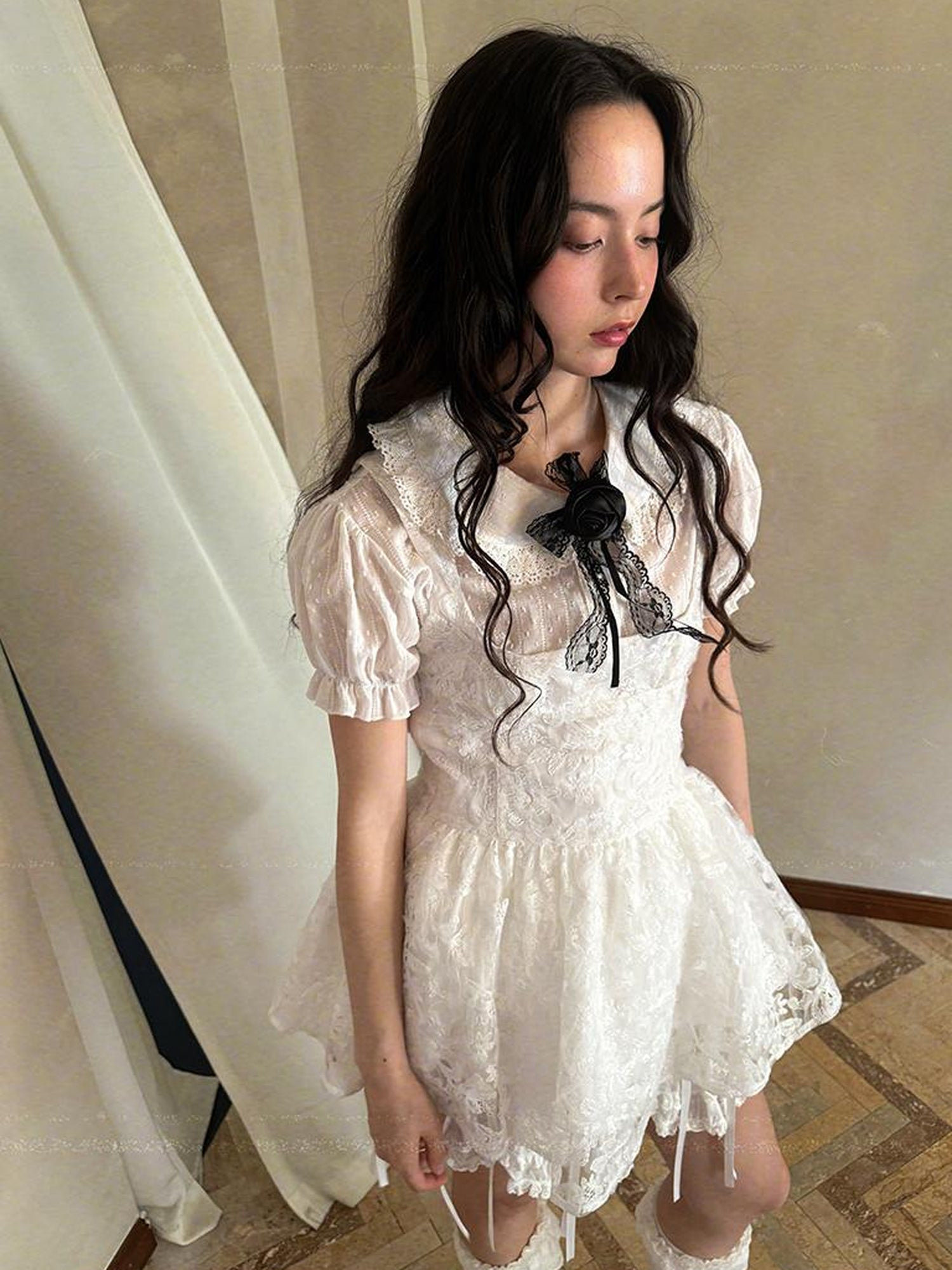 Daytoday Fairytale Print Knit Jumper Dress With Doll Illustration