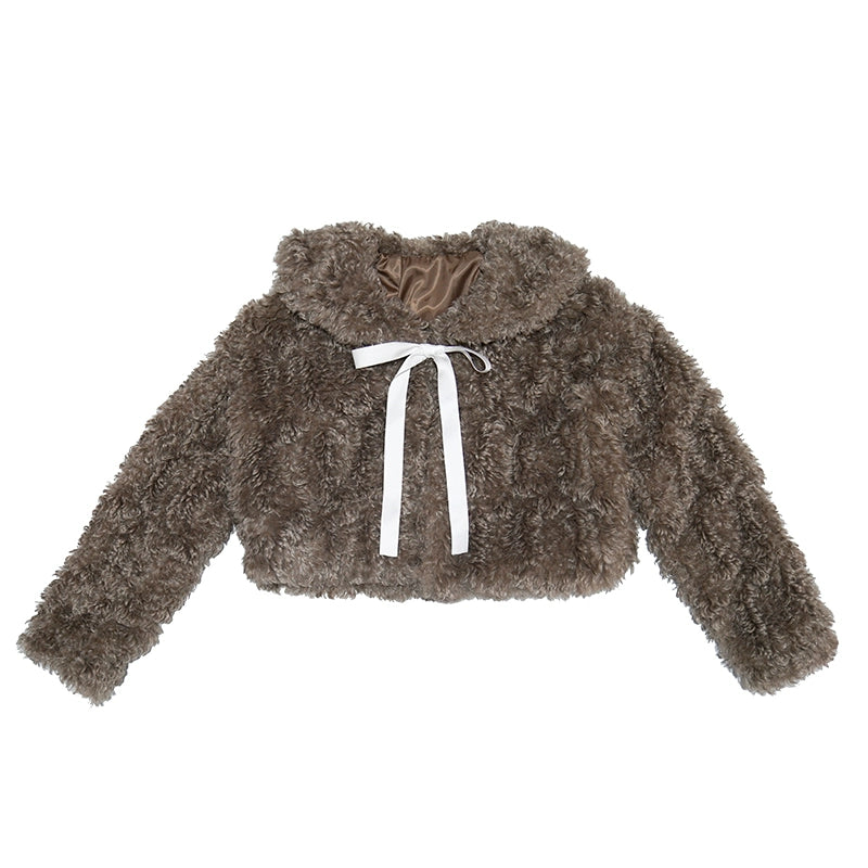 Daytoday_Faux_Fur_Bow_Tie_Short_Coat_MISSTT