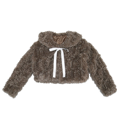 Daytoday_Faux_Fur_Bow_Tie_Short_Coat_MISSTT