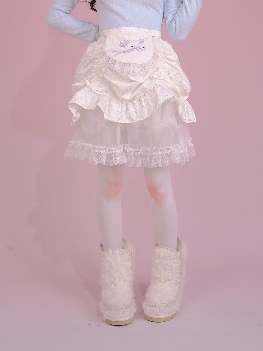 Daytoday Floral Bloom Tulle Layered Mini Skirt Set