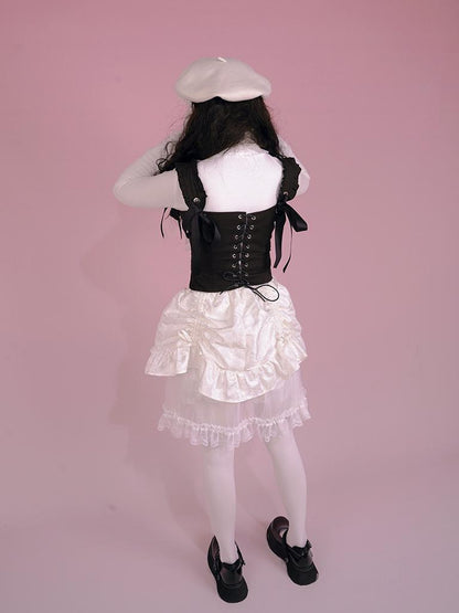 Daytoday Floral Bloom Tulle Layered Mini Skirt Set
