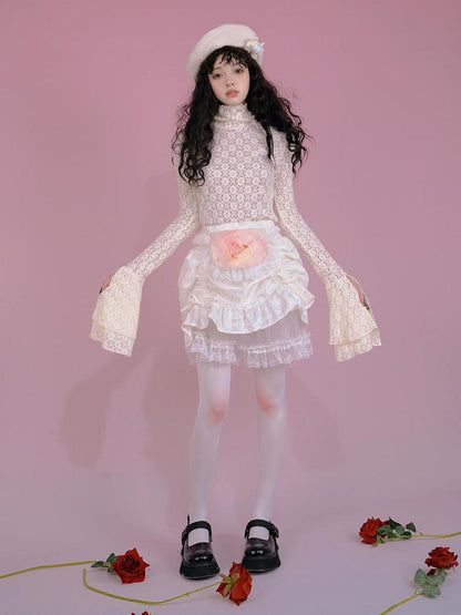 Daytoday Floral Bloom Tulle Layered Mini Skirt Set