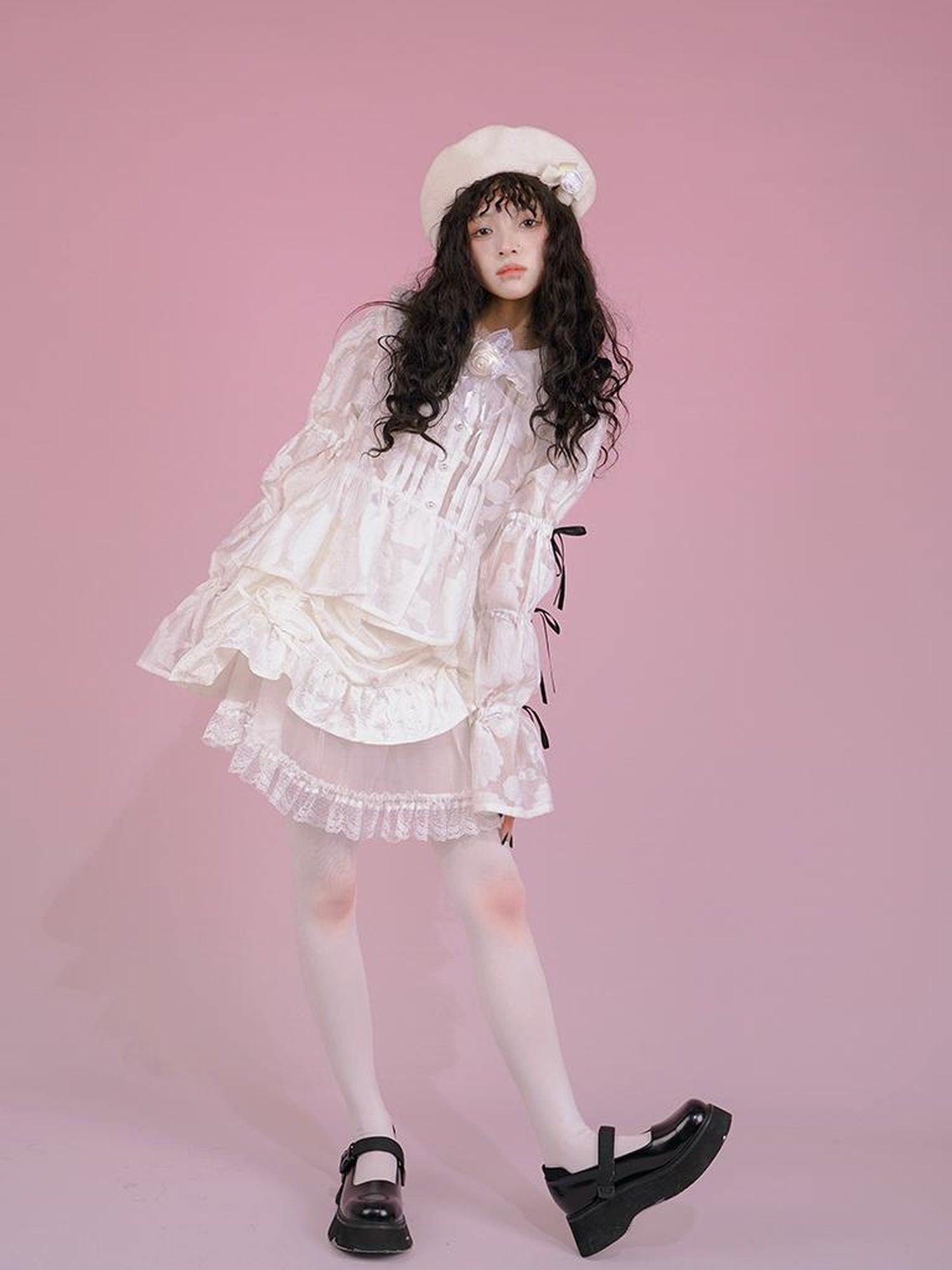 Daytoday Floral Bloom Tulle Layered Mini Skirt Set