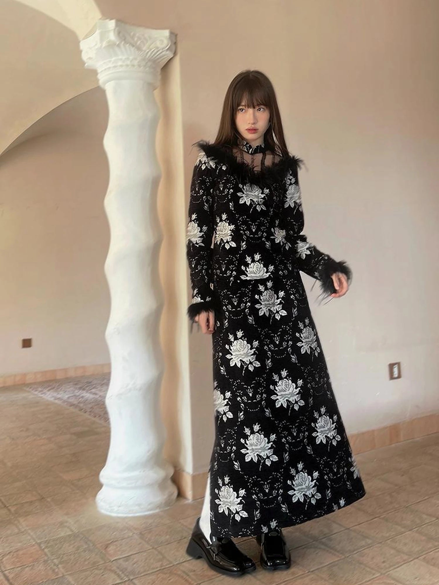 Floral Embroidered Lace Qipao Blouse