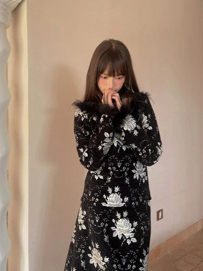 Floral Embroidered Lace Qipao Blouse