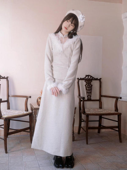 Daytoday Floral Embroidered Lace Qipao Blouse