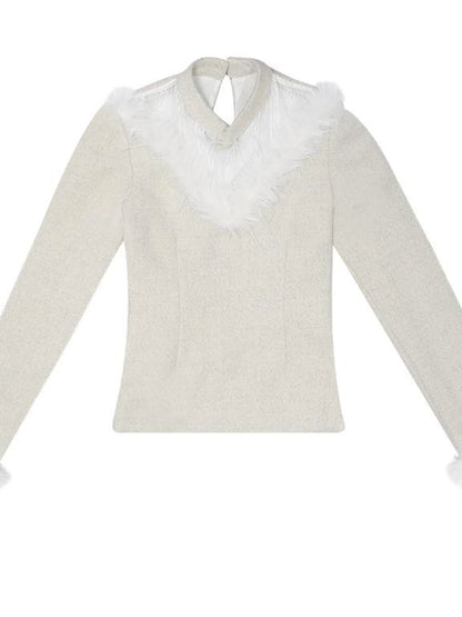 Floral Embroidered Lace Qipao Blouse