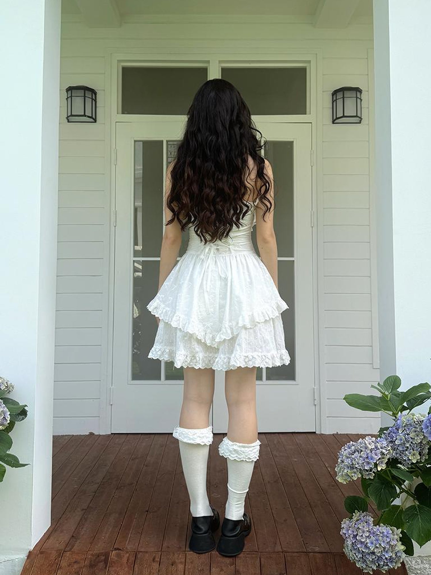 Daytoday Floral Lace Trim Halter Neck Sundress
