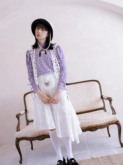 Floral Pearl Checkered Bucket Hat