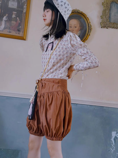 Floral Pearl Checkered Bucket Hat