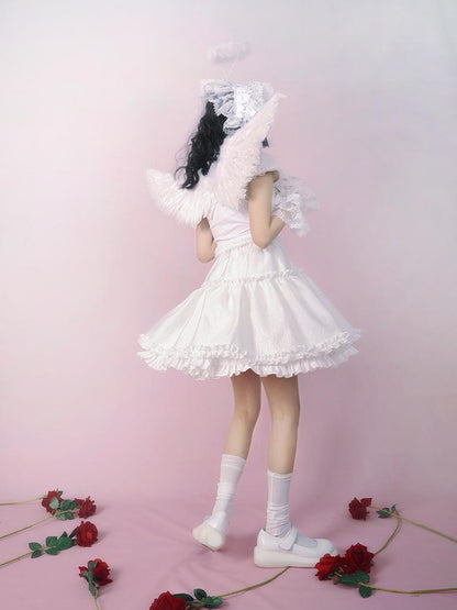 Daytoday Floral Tulle A Line Skirt with Elastic Waist