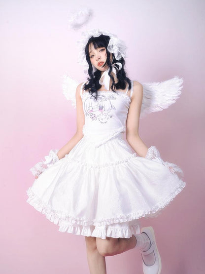 Daytoday Floral Tulle A Line Skirt with Elastic Waist