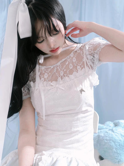 Gradient Petal Teddy Bear Slip Dress