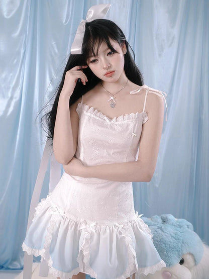 Gradient Petal Teddy Bear Slip Dress