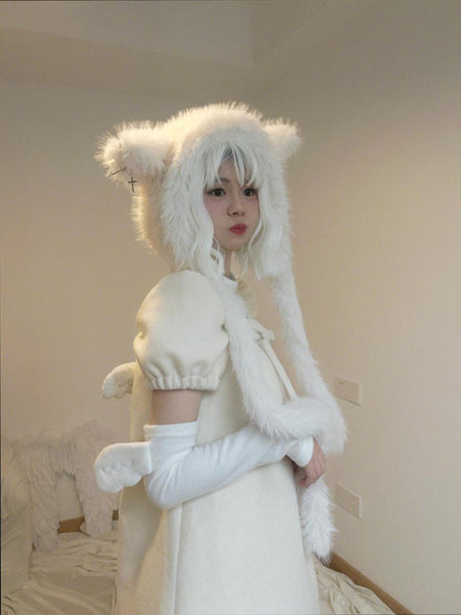 Daytoday Heavenly Lamb Ear Cross Bow Knit Hat