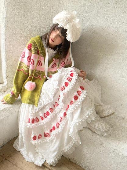 Daytoday Hooded Fair Isle Fruit Jacquard Women&