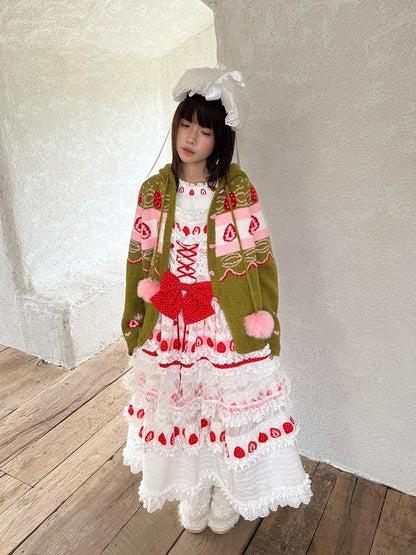 Daytoday Hooded Fair Isle Fruit Jacquard Women&