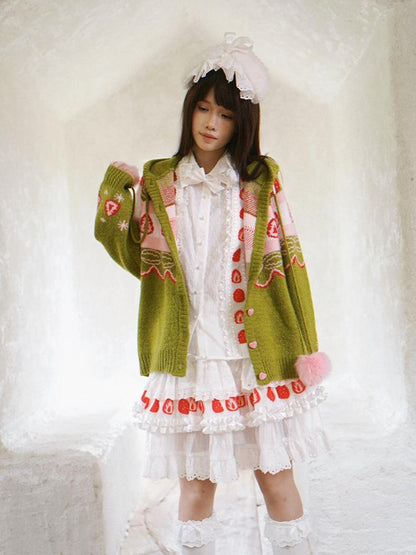 Daytoday Hooded Fair Isle Fruit Jacquard Women&