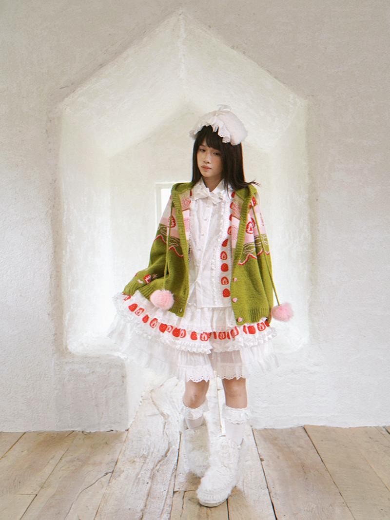 Daytoday Hooded Fair Isle Fruit Jacquard Women&