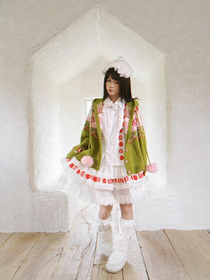 Daytoday Hooded Fair Isle Fruit Jacquard Women&