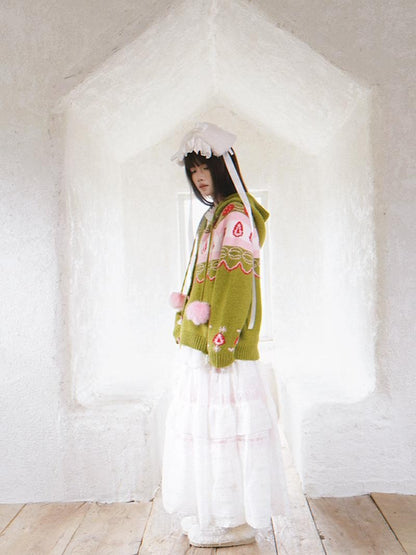 Daytoday Hooded Fair Isle Fruit Jacquard Women&