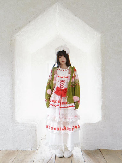 Daytoday Hooded Fair Isle Fruit Jacquard Women&