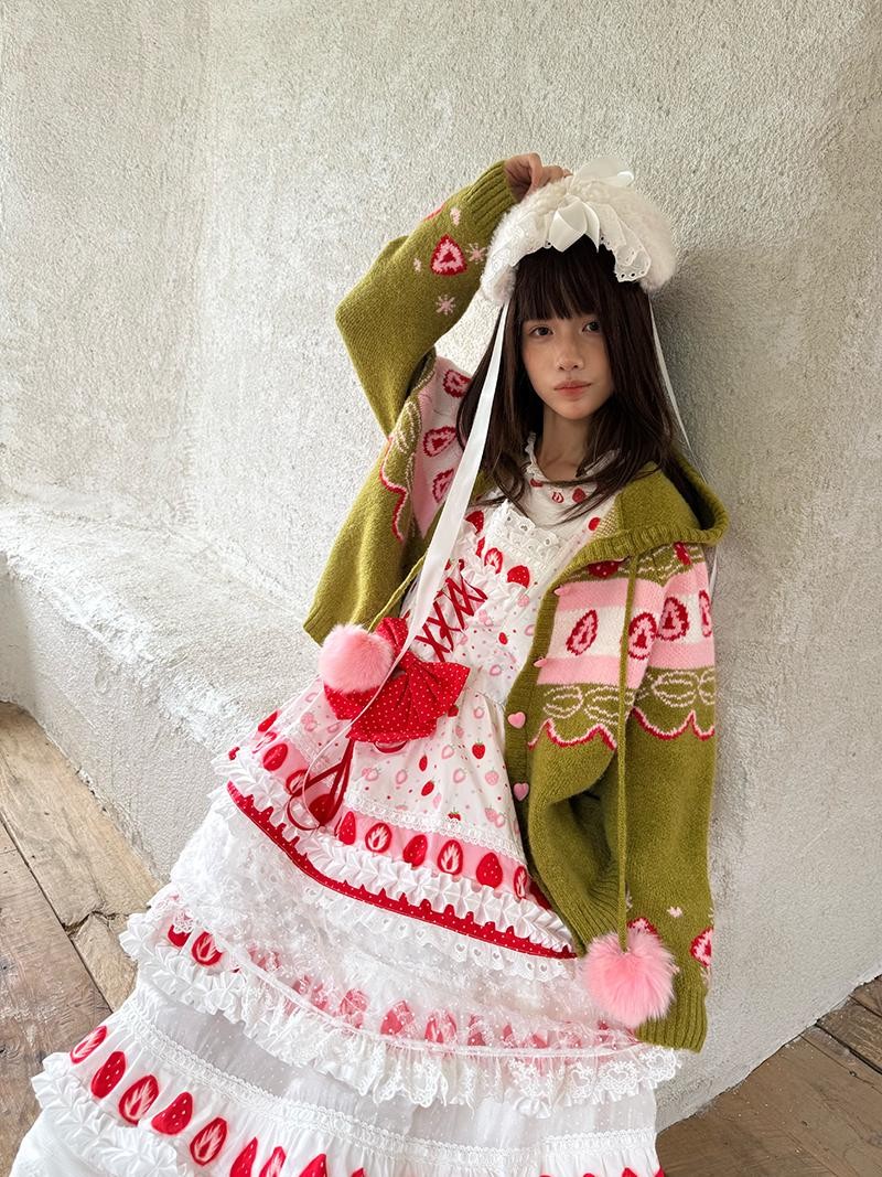 Daytoday Hooded Fair Isle Fruit Jacquard Women&