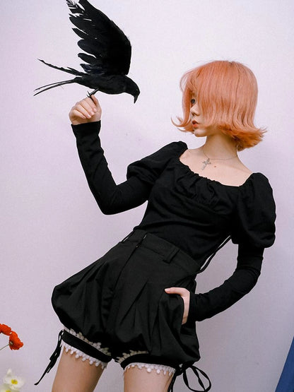 Lace Trim Bubble Shorts Day To Day Alchemy